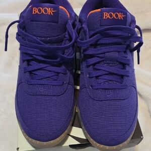 Purple High-Top Sneakers with Orange Accents